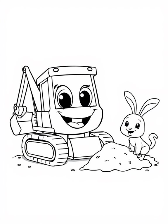 excavator coloring page fun