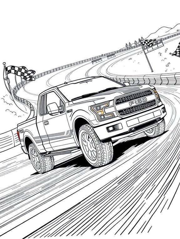 f 150 racing track scene