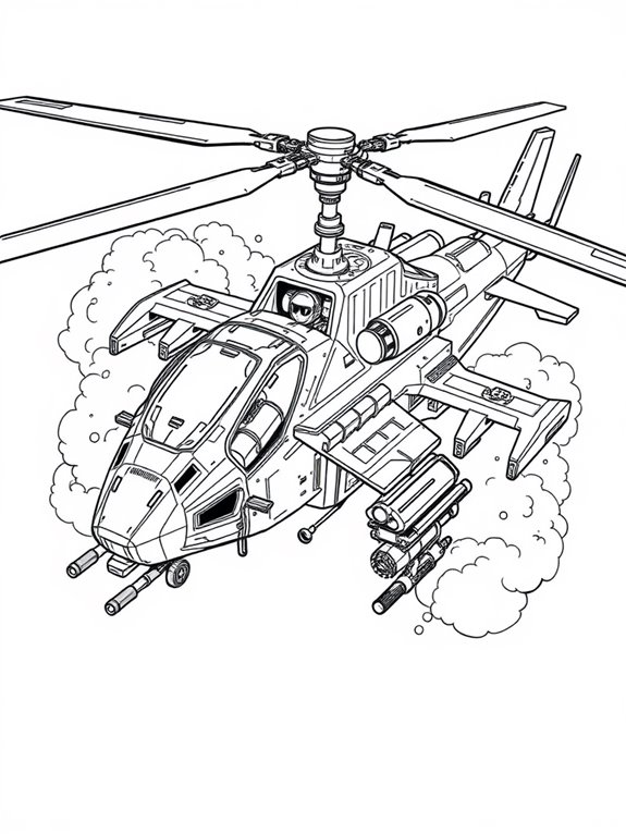 fantasy helicopter coloring page