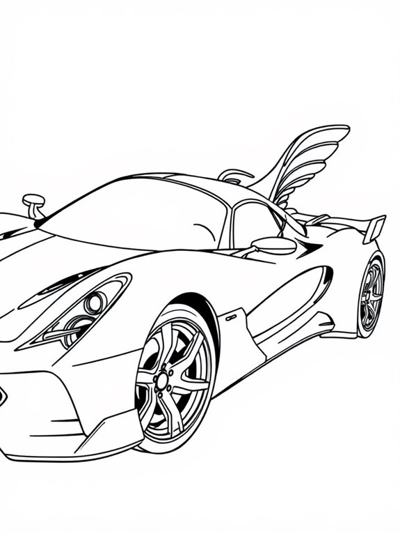 fantasy supercar coloring page