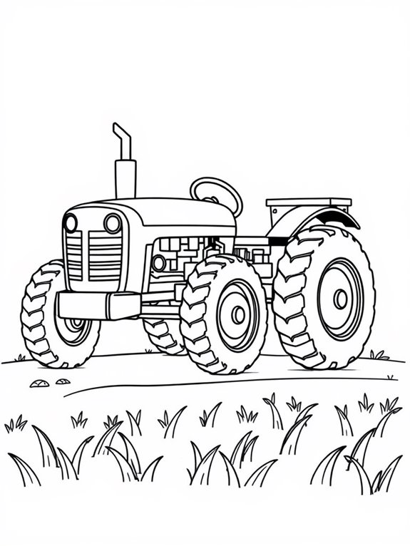 farm tractor coloring activity