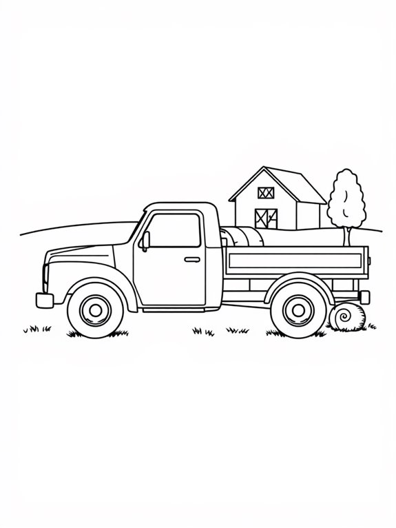 farm truck coloring page