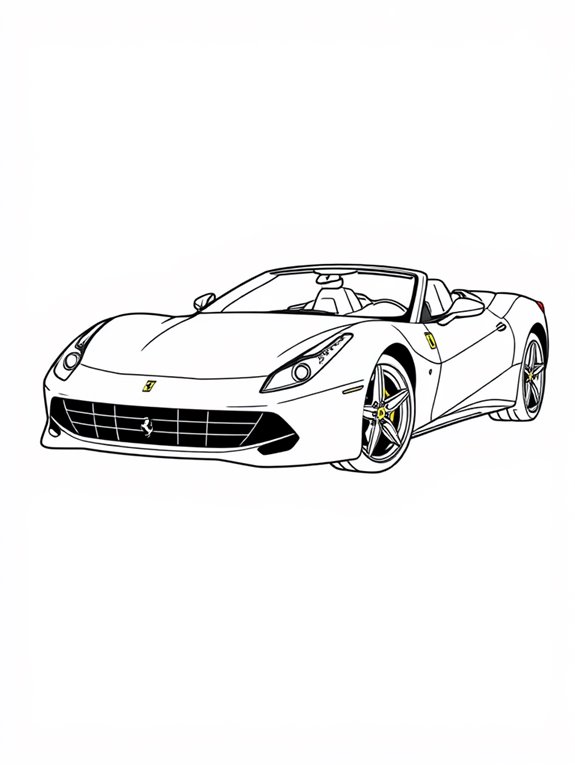 ferrari convertible coloring page