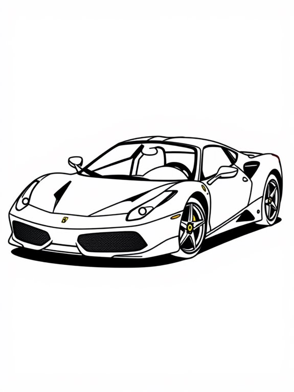 ferrari outline coloring page