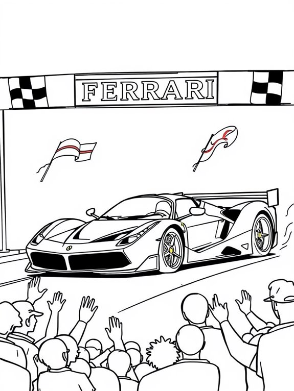 ferrari racing at finish