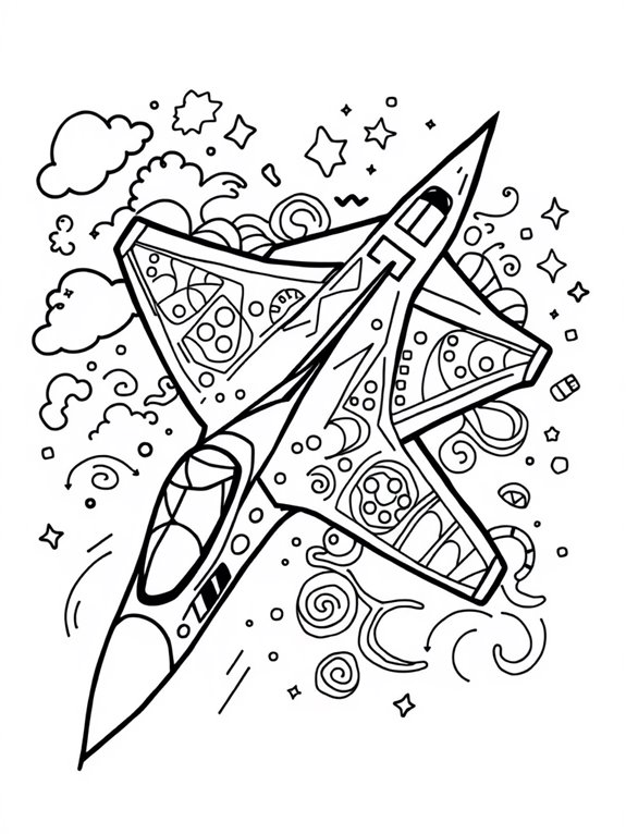 fighter jet coloring page