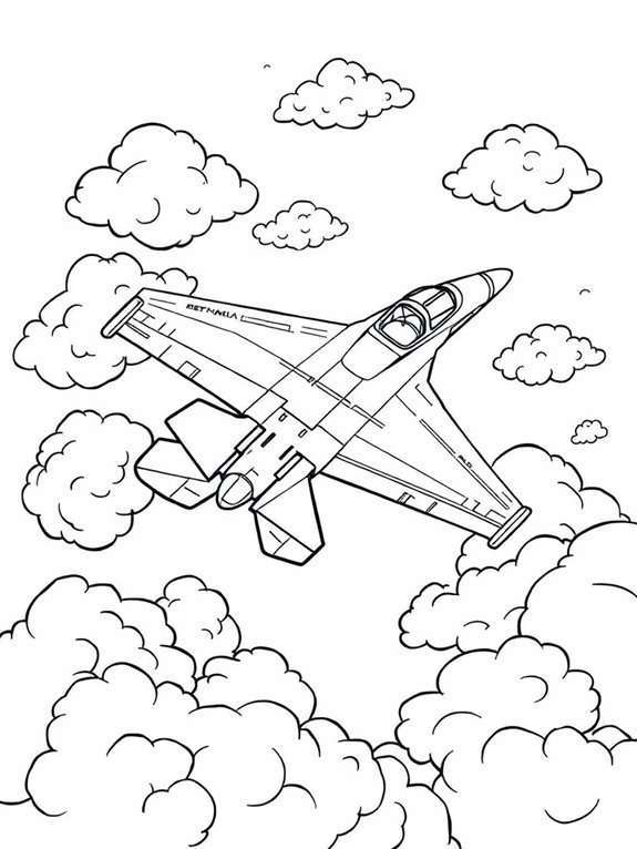 fighter jet coloring page