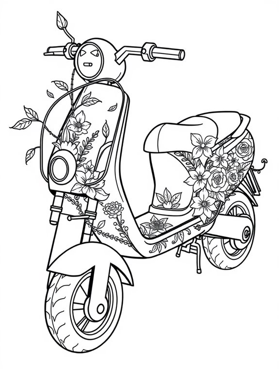 floral electric scooter design