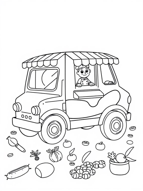 food truck coloring page