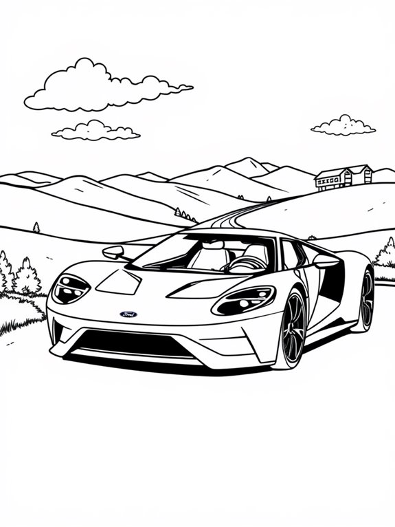 ford gt coloring page