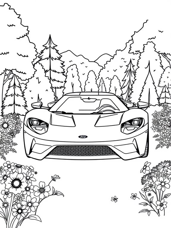 ford gt surrounded by nature