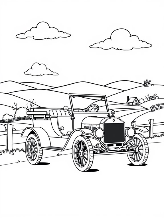 ford model t countryside scene