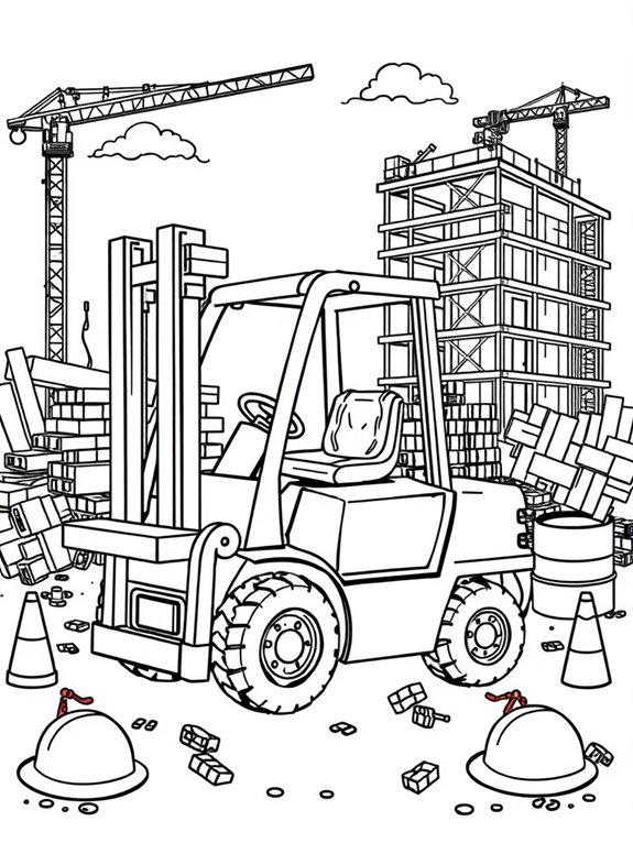 forklift in construction scene