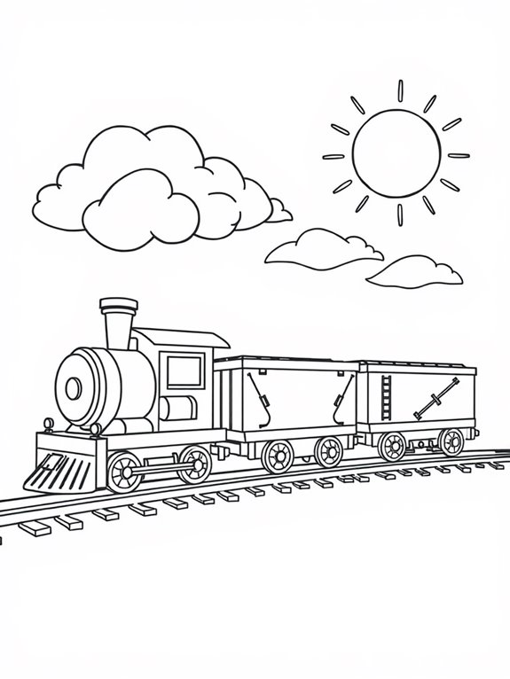 freight train with clouds