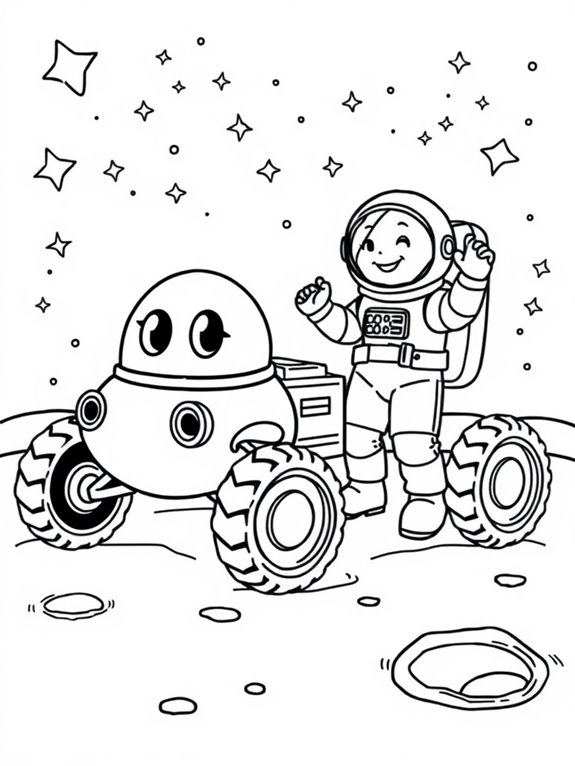 friendly astronaut moon rover