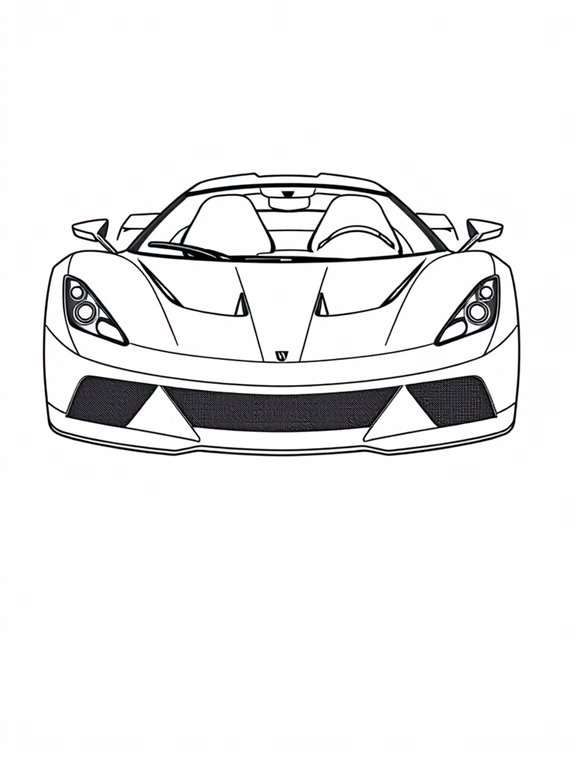 front view supercar illustration