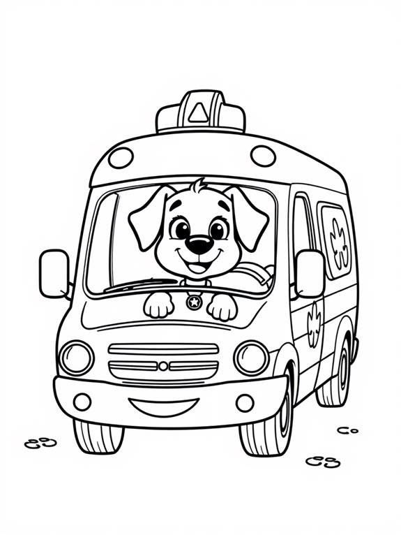 fun ambulance rescue dog