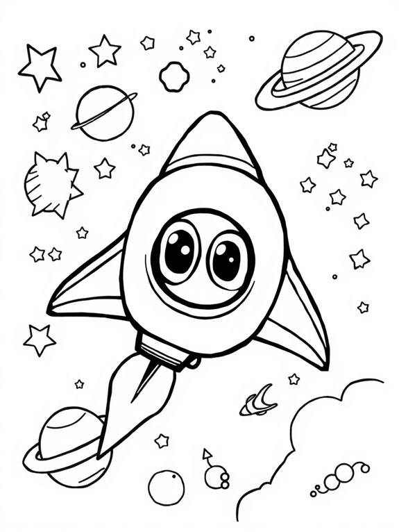 fun space shuttle coloring page