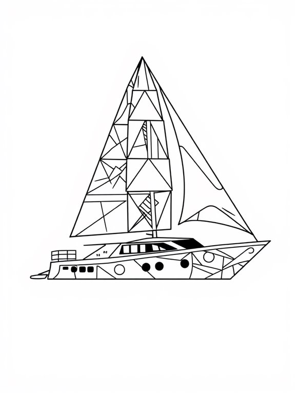 geometric abstract yacht design