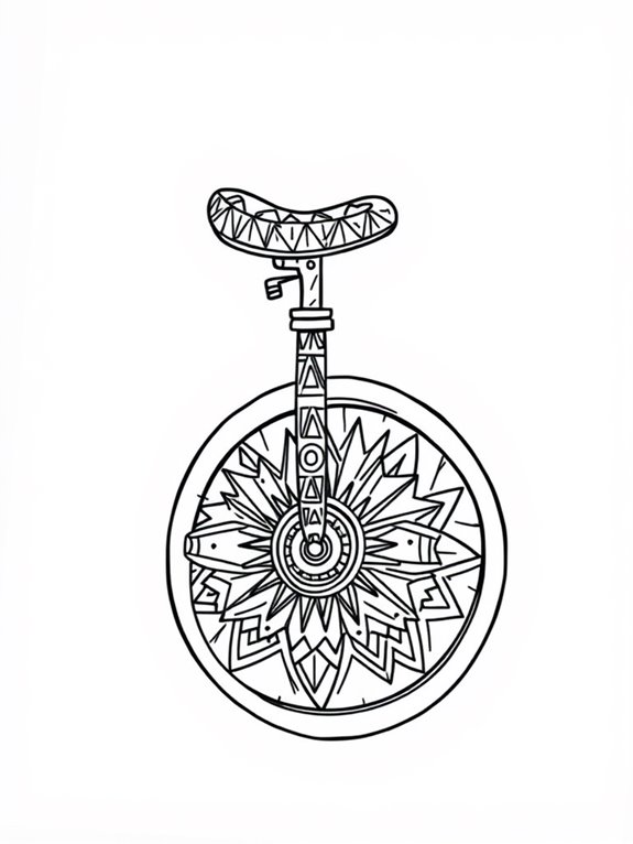 geometric unicycle coloring page