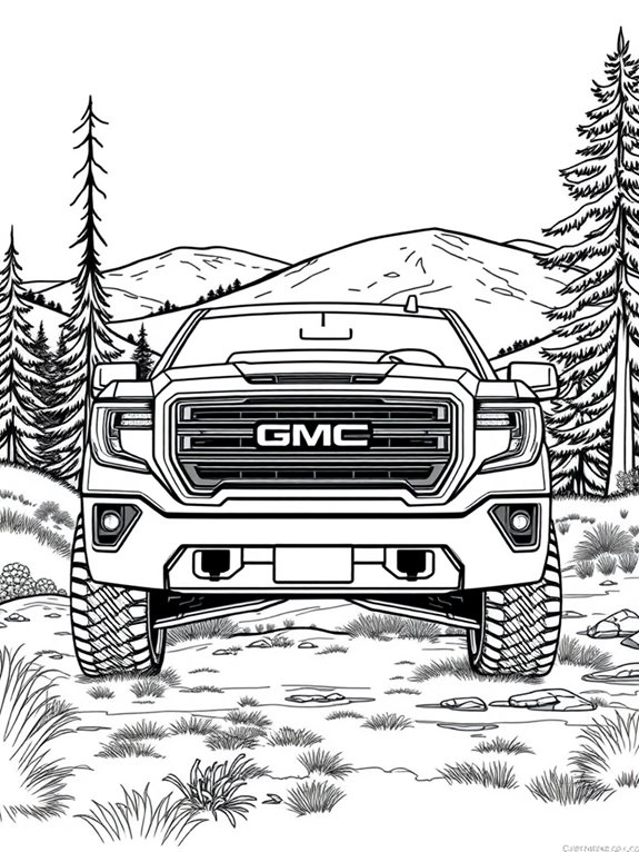 gmc sierra truck coloring page