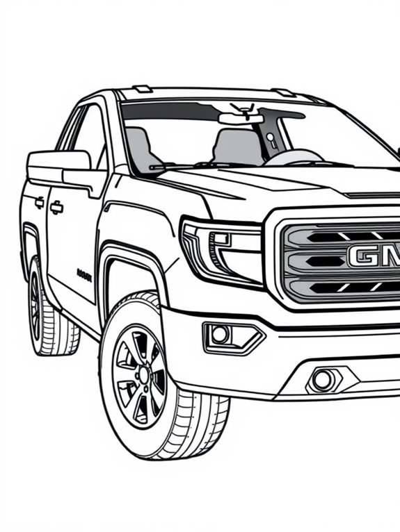 gmc sierra truck coloring page