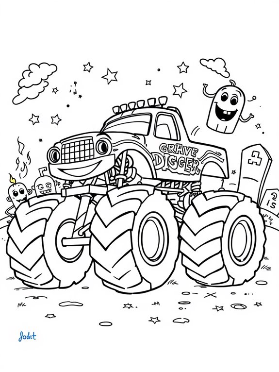 grave digger coloring page