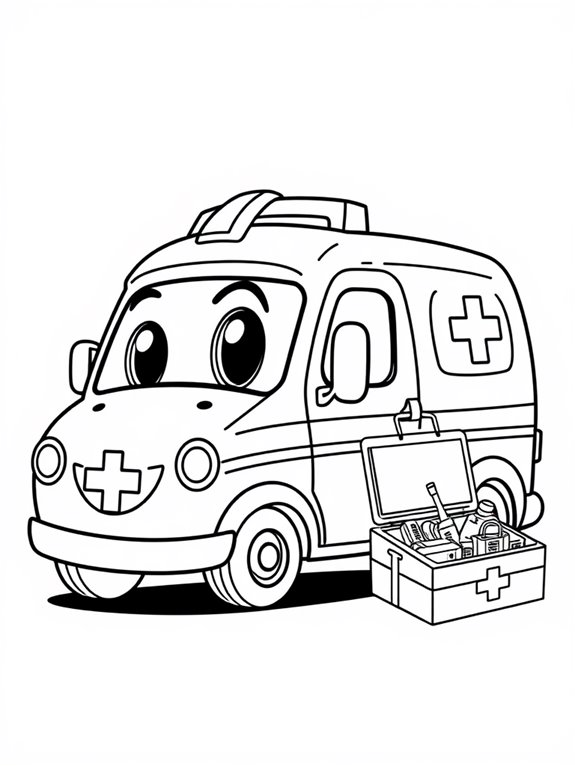 happy ambulance with kit