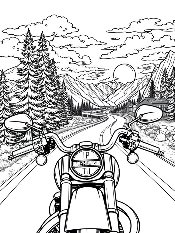 harley davidson adventure coloring page