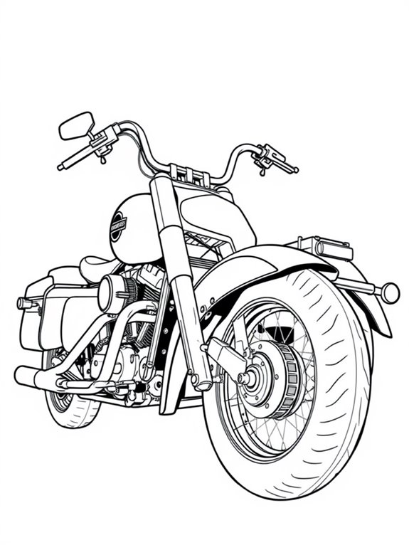 harley davidson bike coloring page