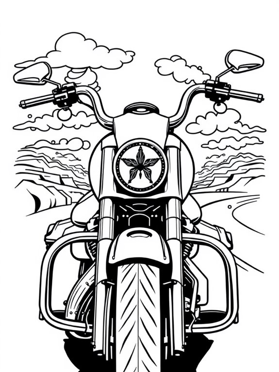 harley davidson coloring page fun