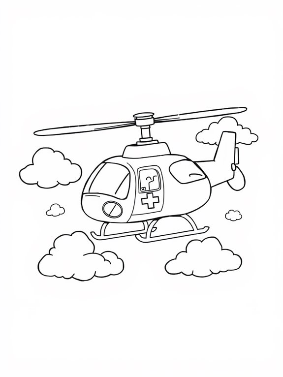 helicopter coloring page design