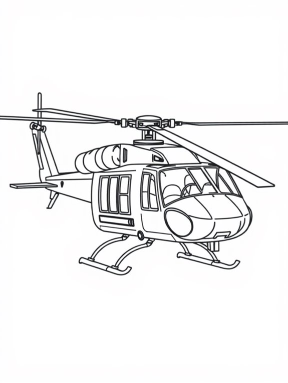 helicopter coloring page design