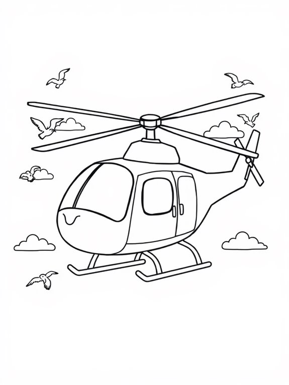 helicopter coloring page design