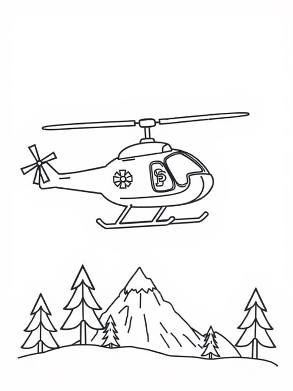 helicopter rescue coloring page