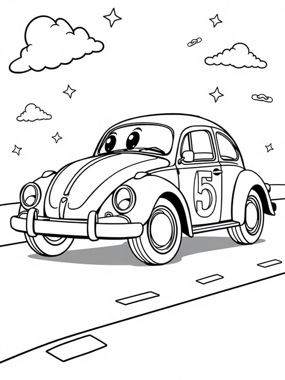 herbie cartoon coloring page