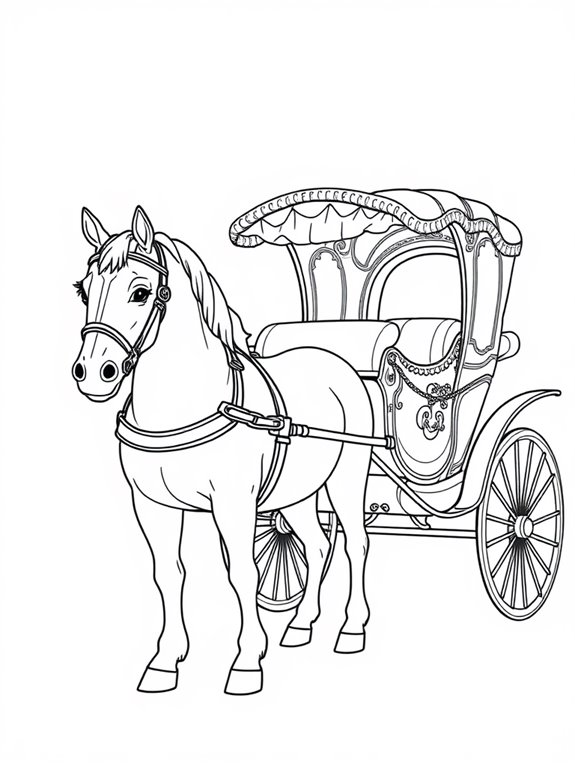 horse carriage coloring page