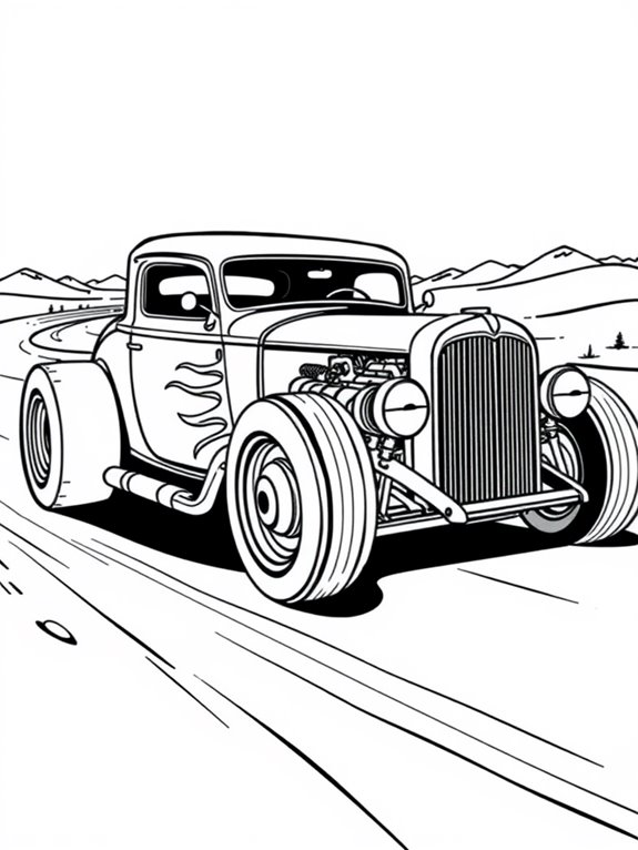 hot rod coloring page