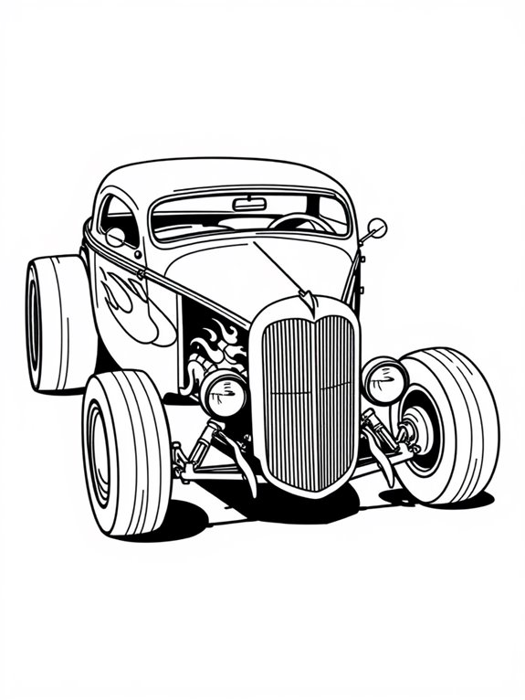 hot rod coloring page