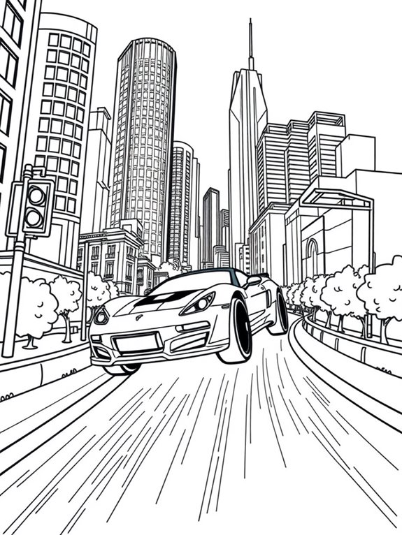 hot wheels cityscape coloring