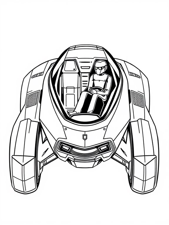 hover car coloring page