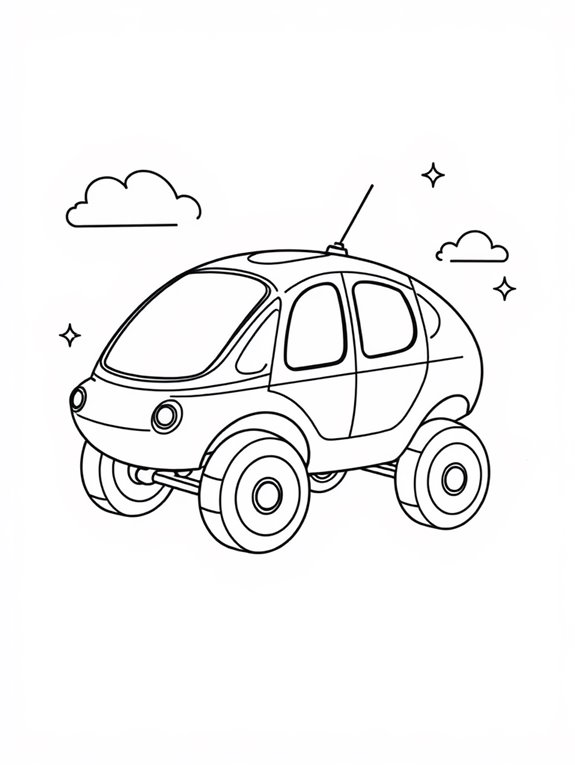 hover car coloring page