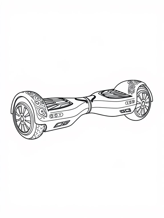 hoverboard coloring activity page