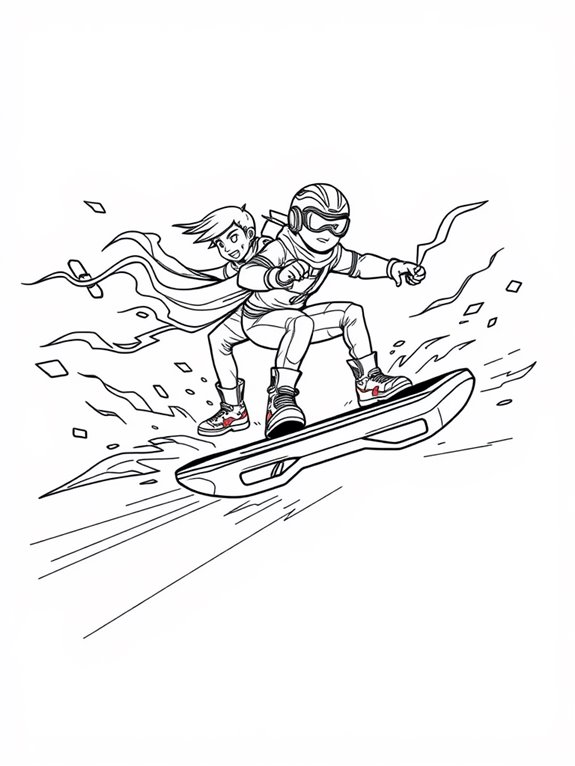 hoverboard coloring page fun