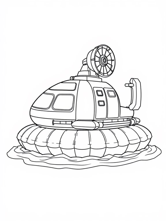 hovercraft coloring page design