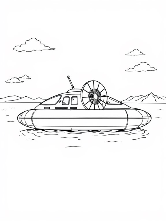 hovercraft line art design