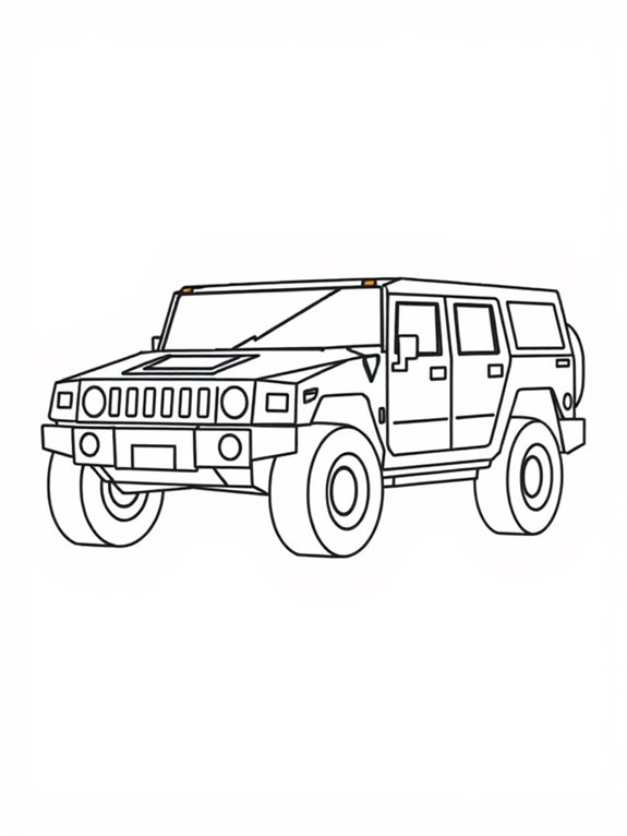 hummer h1 geometric coloring page