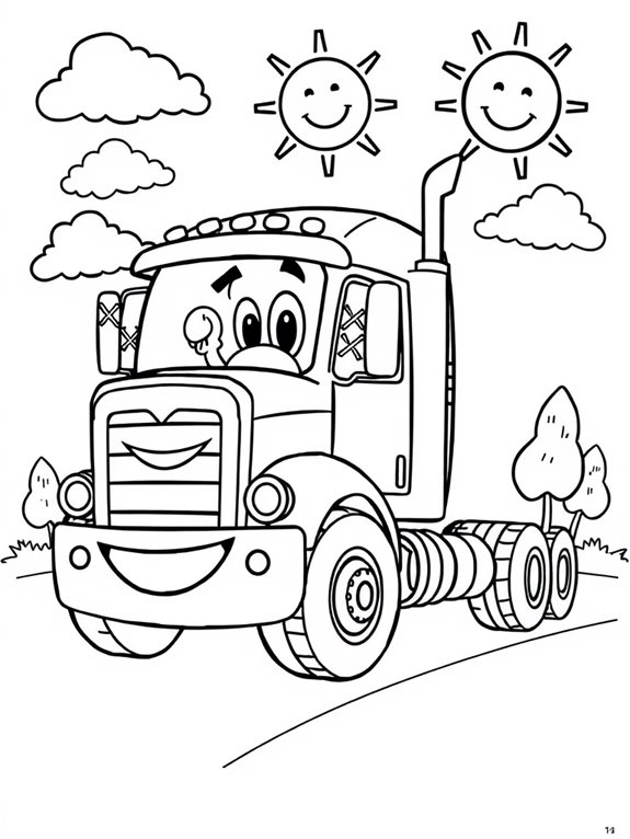 humorous truck coloring page