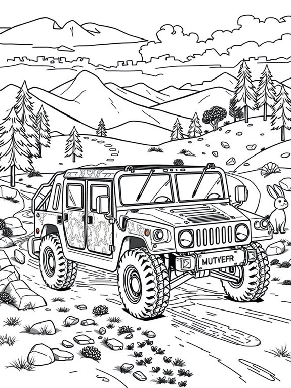 humvee adventure coloring page