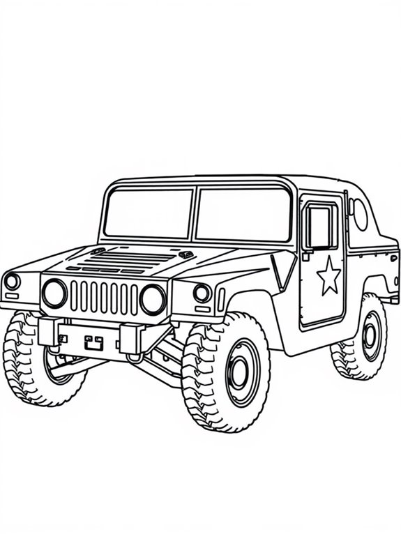 humvee coloring page design